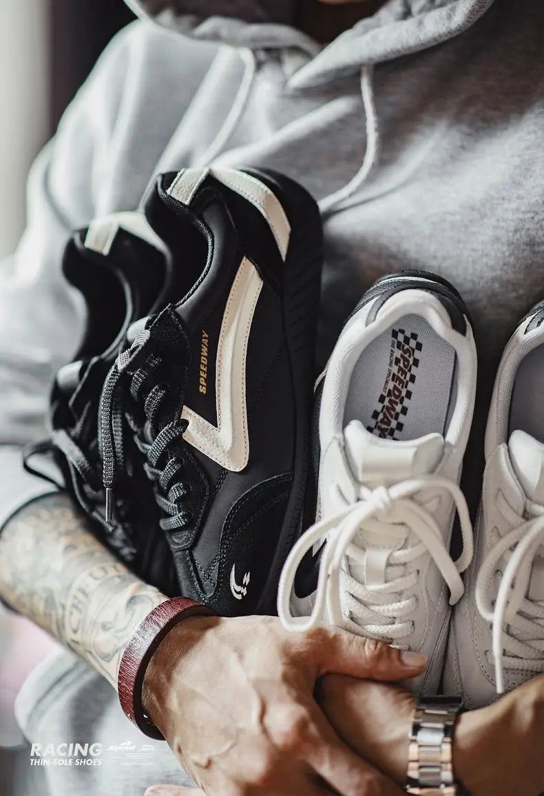 Maden Unisex Summer Vintage Patchwork Racing Shoes Breathable German Trainers Sneakers Thin Sole Casual Lace-Up Sporty Shoes.