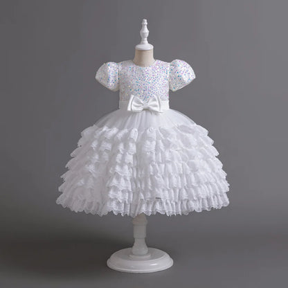 2023 Neue elegante Kleider für Mädchen, glänzendes Halloween-Performance-Kostüm, Geburtstagsparty-Kleid für 3–10 Jahre alte Mädchen.