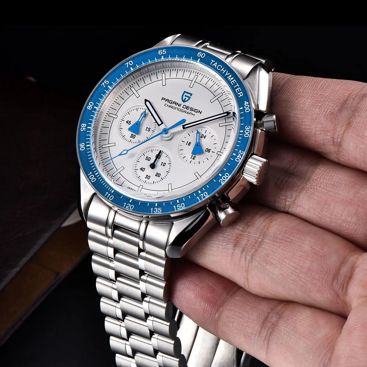 PAGANI DESIGN 2025 New Moon Watch Retro Luxury Quartz Watches For Men Stainless steel Luminous waterproof Sport Chronograph Man.