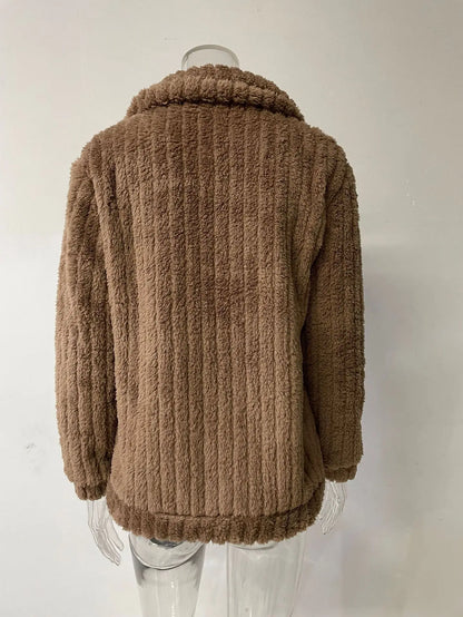 2025, Herbst und Winter, neue Mode, Damenpullover, Mäntel, Übergröße, Fleece-Strickjacke, kurzer Kragen, Tops, Damenbekleidung.