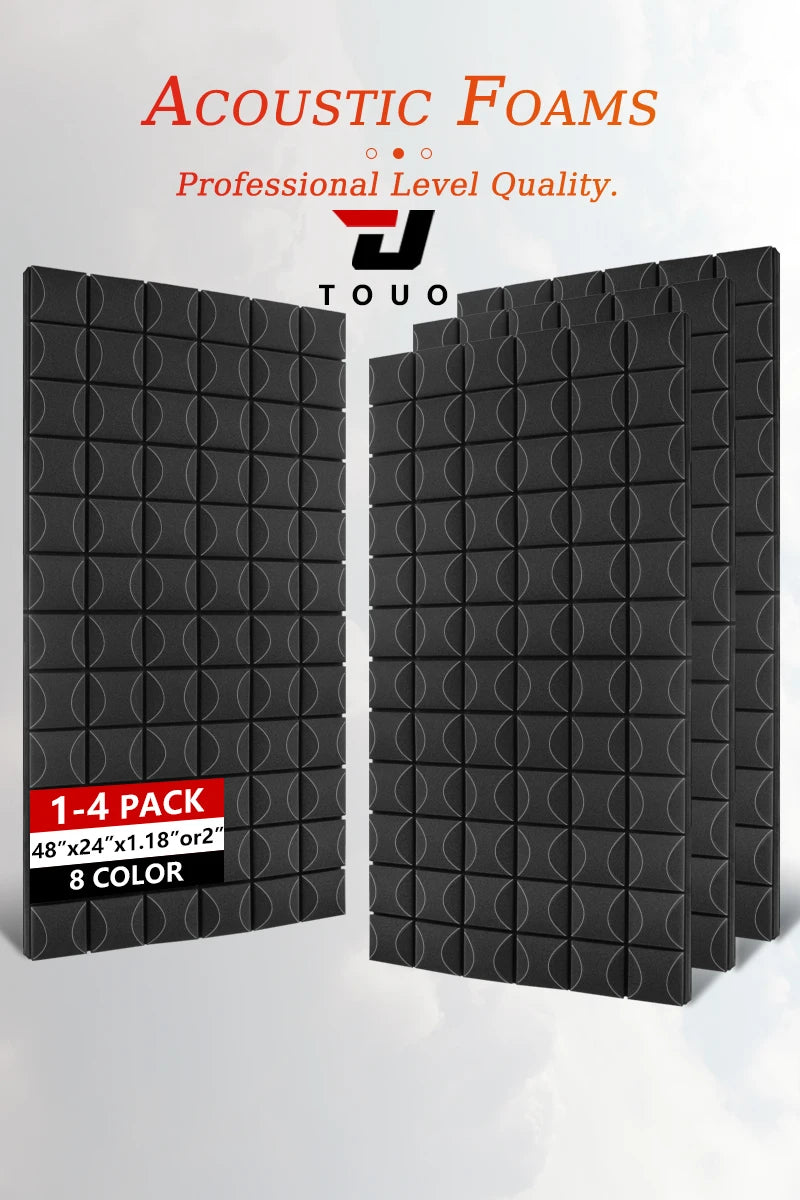 TOUO 1-4Pack Soundproof Acoustic Foam Panels Mushroom 47.2"x23.6" Wall Noise Insulation for Studio KTV Bar