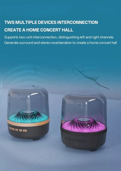 Portable Bluetooth 5.3 Breathing Lamp Speakers 3D Hi-Fi  Audio Subwoofer Outdoor Loudspeaker Music Surround Bass Box Speaker.