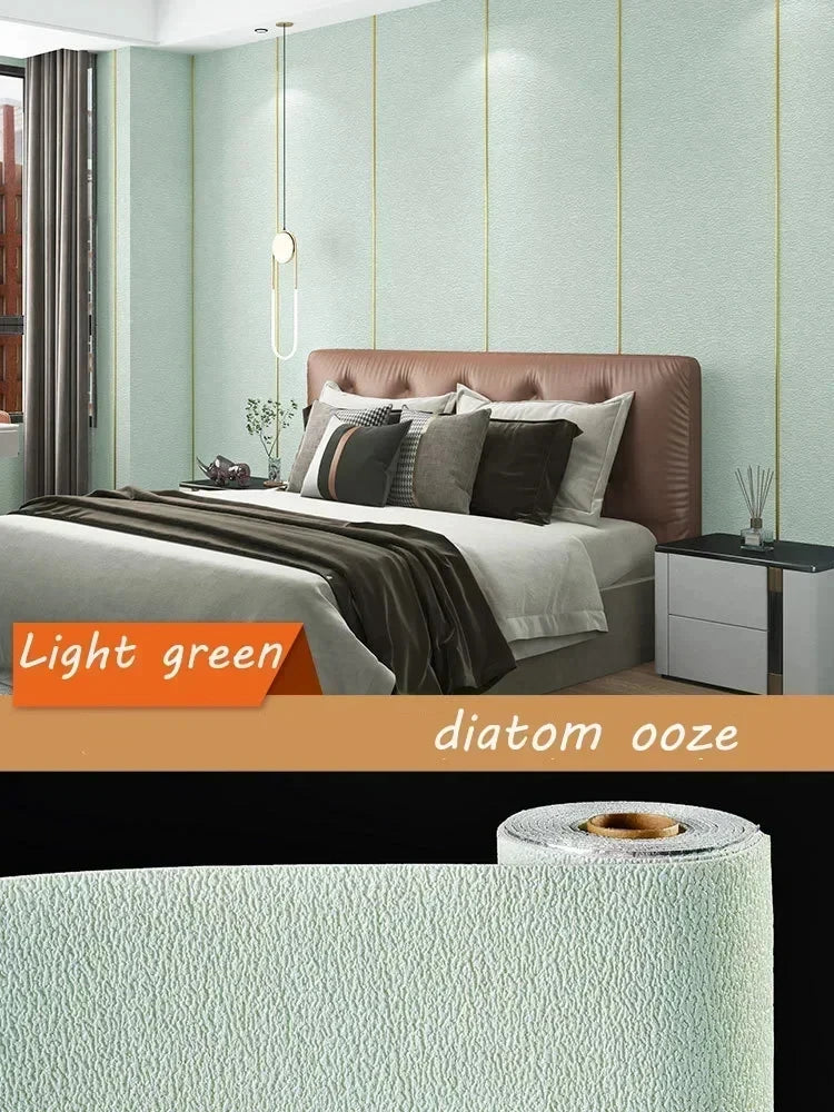 Selbstklebende Kieselalgen-Schlamm-Tapete, verdickter TV-Hintergrund, Leinen-Tapete, Schlafzimmer, Renovierung, Heimdekoration, XPE-Schaum-Wandaufkleber