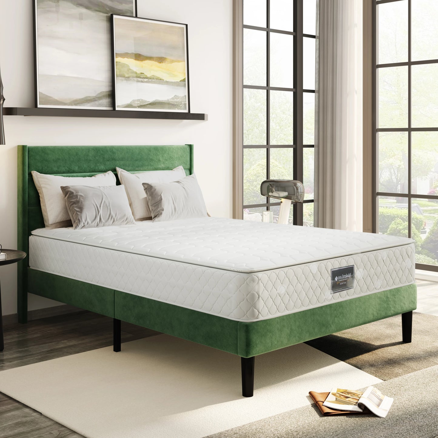 Federkernmatratze, 7 Zonen Kalschaummatratze, Taschenfeder, gesteppter Mikrofaserbezug, Härte H3, 25 cm Höhe