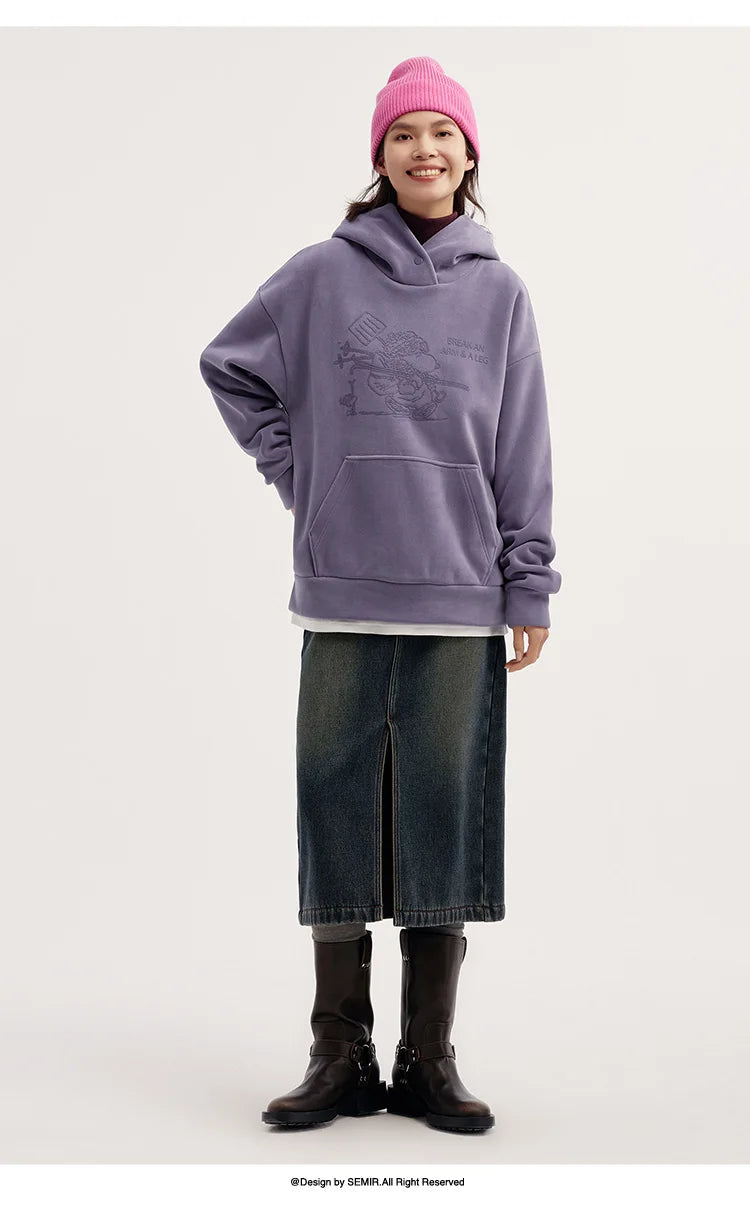 Semir Sweater Women Mid-Length Patterned 2024 New Oversize Warm Versatile Soft Winter Clothing.