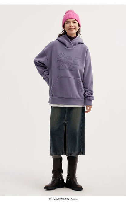 Semir Sweater Women Mid-Length Patterned 2024 New Oversize Warm Versatile Soft Winter Clothing.