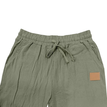 Frühling Sommer Dünne männer Casual Leinen Hosen Strand Stil Kordelzug Gerade Bein Lange Hosen Hochwertige Bequeme Passform