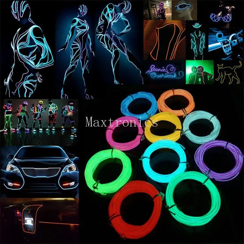 1M/3m/5M LED Neon Licht USB Flexible EL Draht Seil Rohr Wasserdichte LED Streifen Band für Urlaub Dance Party Decor Licht 3V 5V 12V.