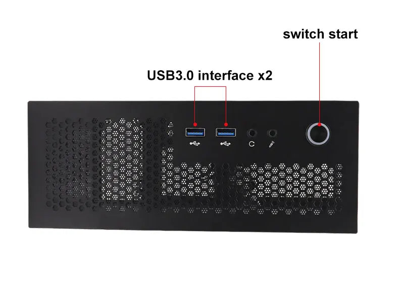 HTPC Computer Case Mini ITX Gaming PC Chassis Desktop Chassis USB3.0 Computer Case Home Computer Case Black and Silver.