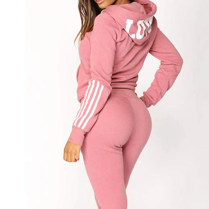 Women's Tracksuit Hooded Sweatshirts Sweatpants All Season Daily Sports Jacket Sportswear Ladies Outdoor Casual Sexy Zip Outfits.