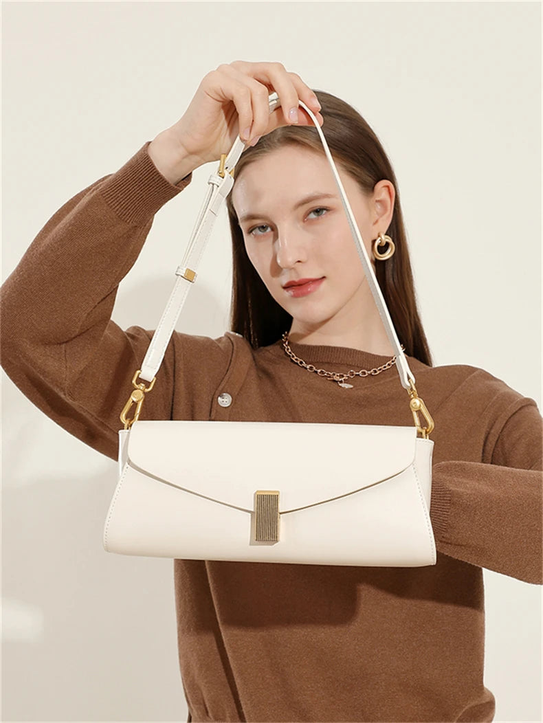 Hifashion Elegant Genuine Leather Underarm Shoulder Bags For Women 2025 Luxury Designer Crossbody Purses Square Ladies Handbags