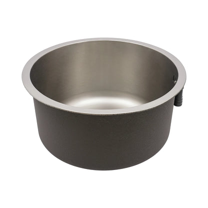 41 cm kreisförmige, vertiefte und vergrößerte Küchenspüle aus Edelstahl 304 mit einer Schüssel