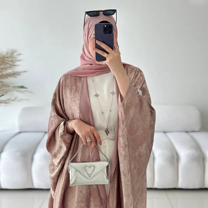 Mode Elegante Dubai Türkische Abaya Kleid Frauen Muslimische Frauen Muslimischen Kimino Kleid Abayas Vorne Offen Strickjacke.