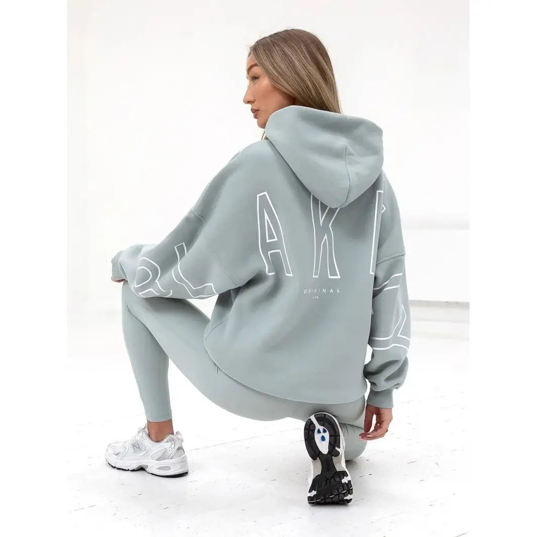 European American Fashion Printed Hooded Hip Hop Sweatshirt 2025 New Cross Border Thickened Versatile Long-sleeved Loose Clothes.