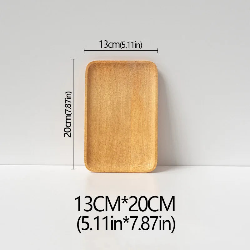Wood Beech Plate Fruit Plate Oval Pallet trays decorative Candy Rectangular Dessert Dinner Tableware Tray, Kitchen Accessories.