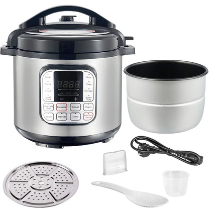6L Multifunction Electric Pressure Cookers Soup Porridge Heating Meal Heater Kitchen Stainless Steel Multicooker Rice Cooker.