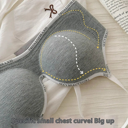 Wireless Push Up Bra for Small Chest - Seamless Anti-Sagging Invisible Bralette, Enhance Lift Comfort No Trace (Letter Design).