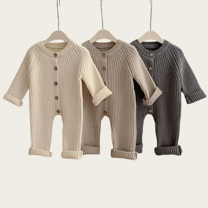 2025 herbst Pullover Neugeborene Mädchen Jungen Ein Stück Kleidung Stricken Strampler Solide Baby Jungen Overall Verdicken Strickwaren Outfits.