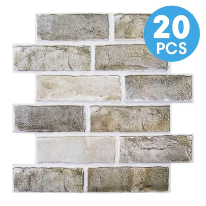 10/20pcs 3D Faux Brick Peel and Stick Wall Panels, Waterproof PVC Wall Stickers, Easy to Install, Home Wall Decor