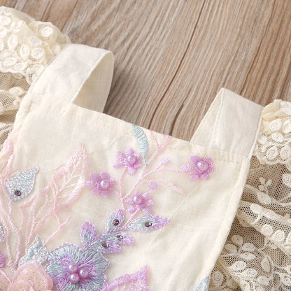 Sommer Baby Kleidung Kleinkind Junge Mädchen Floral Applikationen Body Kleinkind Kinder Rüschen Spitze Strampler Baby Einteiliges 0-24 monate.