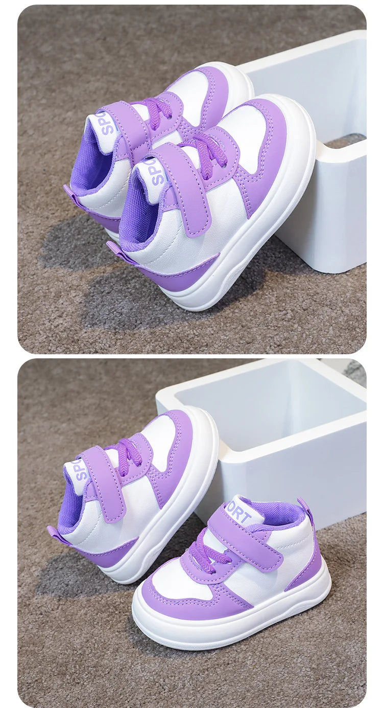 Fashion Kids Sneakers Spring Autumn High Top Breathable Casual Shoes Girls Non-slip Board Shoes Boys Outdoors Basketball Shoes