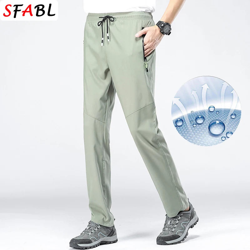 5XL High Stretch Outdoor Sport Hiking Pants Men Zipper Pockets Trousers Men Summer Thin Quick Dry Men's Pants Trekking Fishing.