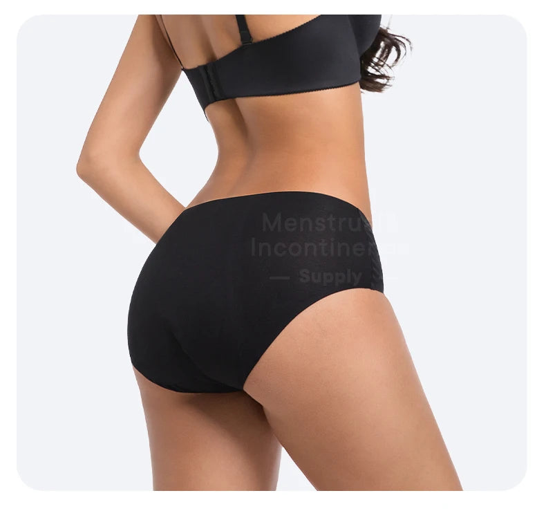 Women's Physiological Briefs Bamboo Fiber Super Absorption Mid-waist Menstrual Panties 4-Layer Leakproof    Protection.