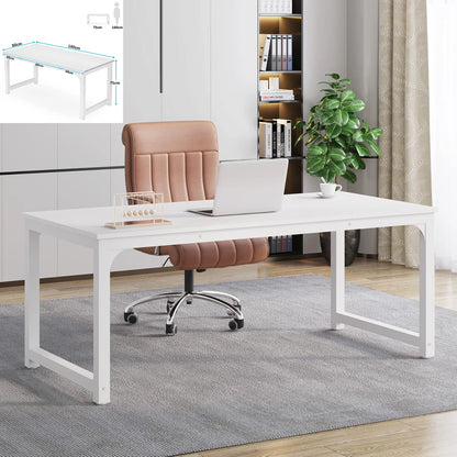 LITTLE TREE 70,8-Zoll-Chefschreibtisch, großer Büro-Computertisch mit dickem Rahmen, Arbeitsplatz-Business-Möbel für das Heimbüro
