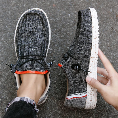 Men's Loafers Designer Slide in Low Cut Sneakers Casual Boat Shoes Comfortable Walking Flat Shoes Breathable Canvas Shoes 2025
