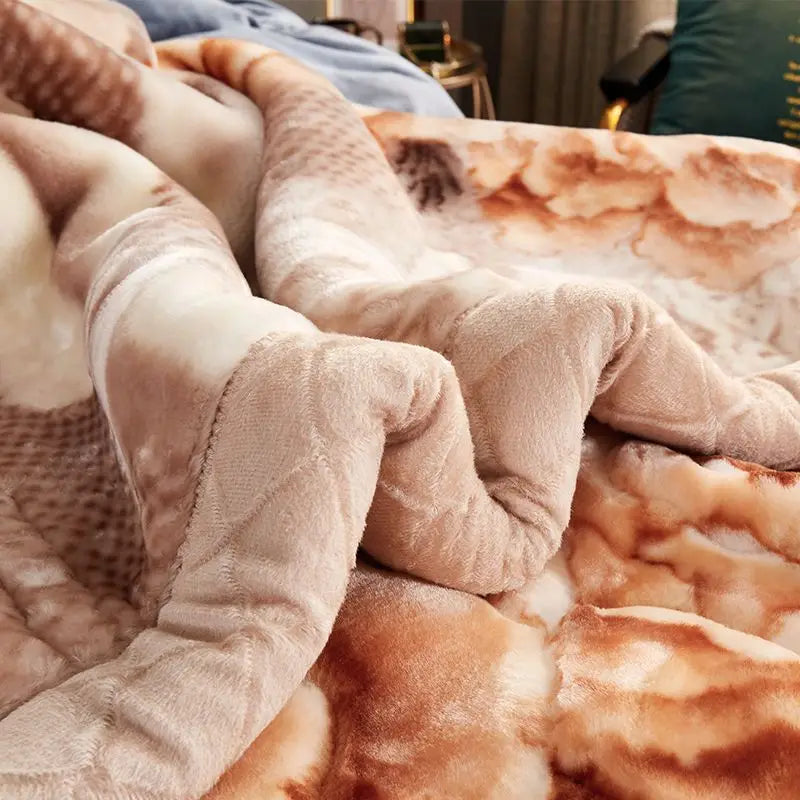 Two People Simple Geometric Printed Blanket Autumn Winter Bedroom Office Nap Quilt Anti Static Machine Washable Bedding Sheets.