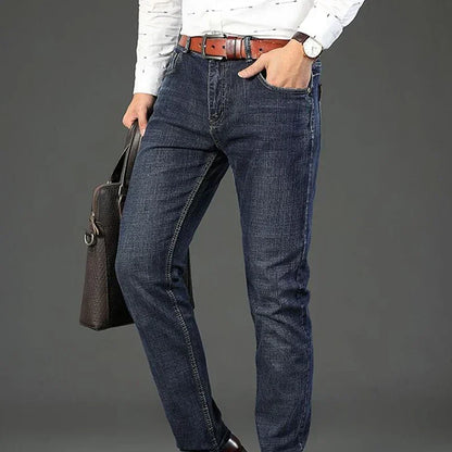 Luxury Men High Quality Pants Clothing Men Classic Business Casual Jeans 2025 New Male Fashion Blue Slim Stretch Denim Trousers.