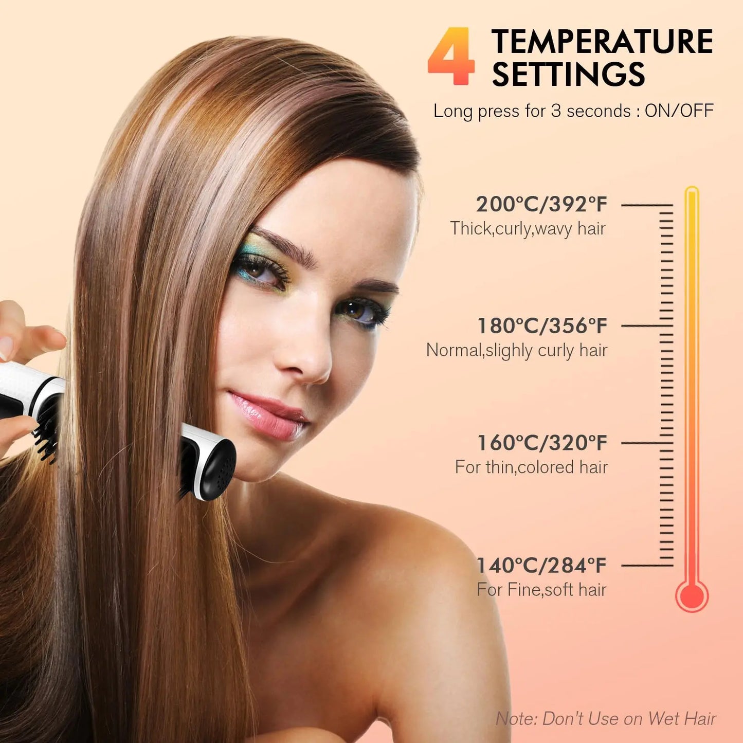 Electric Hot Comb Multi-function Wireless Hair Straightening Comb Negative Ion Anti Hot Styling Tool Hair Straightening Brush.