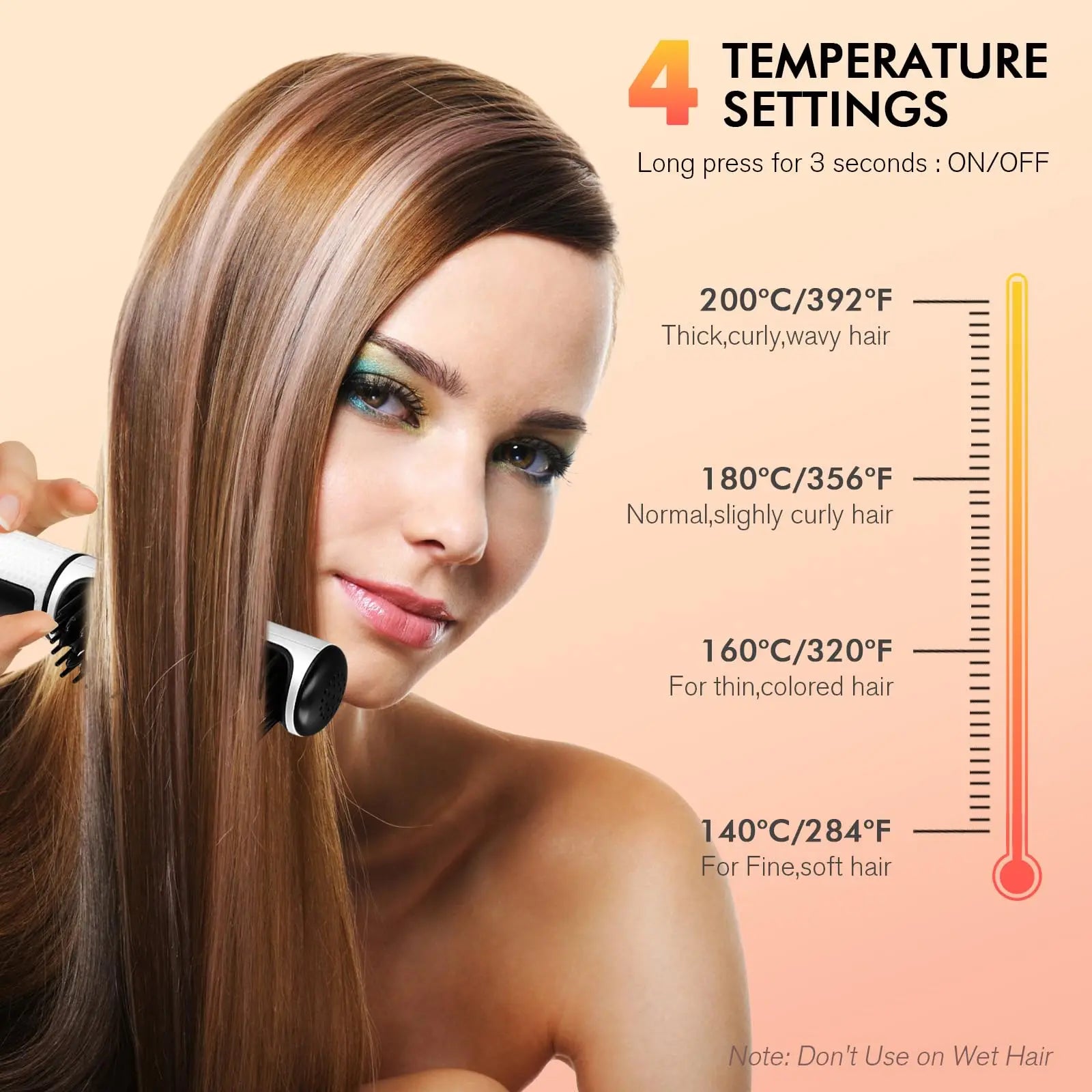 Electric Hot Comb Multi-function Wireless Hair Straightening Comb Negative Ion Anti Hot Styling Tool Hair Straightening Brush.