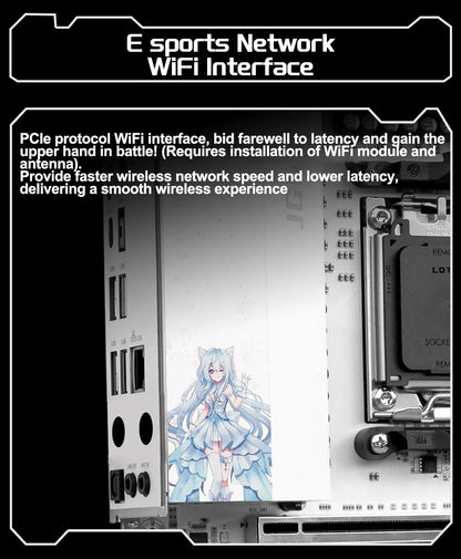 JGINYUE B650M Snow Dream AM5 DDR5 ARGB M-ATX Motherboard For Gaming PCIe 4.0×4 M.2 For CPU 9700X/9900X/7800X3D gaming pc DIY.