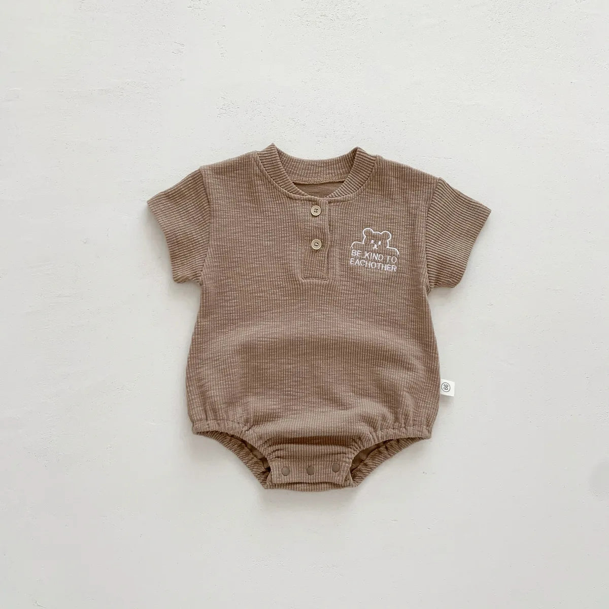 Baby Krabbeln Kleidung Sommer Kurzarm Cartoon Bär Brief Outfits Kinder Infant Bodys Baumwolle Ein Stück Klettern Anzug