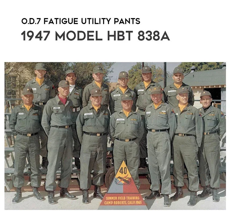 Bronson 1947 Model 838A OD7 Fatigue Utility Pants Men HBT OG-107 Baker Trousers.