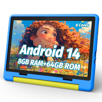 URAO 10 Inch Cartoon Pattern Kids Tablet Android Octa-Core 8GB RAM 64GB ROM Learning Education Games Tablets Children's Gifts.