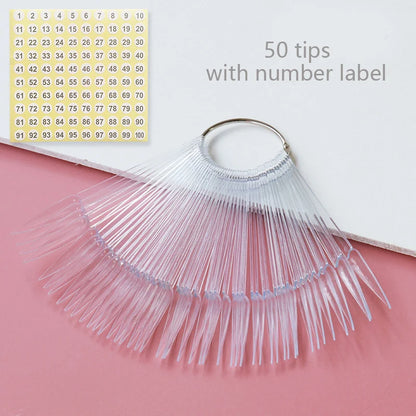80/50/20pcs Nail Display Sticks Nail Swatch False Nail Tips Nail Gel Polish Practice Clear Display Board for Nail Art Tools