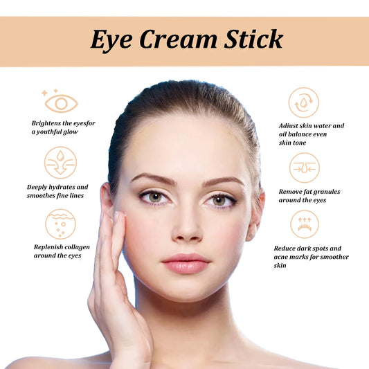 Snail Eye Cream Stick Collagen Fade Fine Lines Wrinkle Lightening Dark Circles Firming Eye Bags Puffiness Moisturizing Eye Cream.