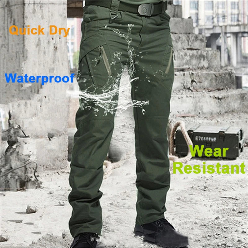 Military Tactical Pants Cargo Men Waterproof Trousers Casual Pants Wear-resistant Multi-pocket Outdoor Hiking Work Trousers Male.