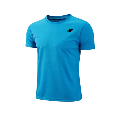Men's Summer Exercise Trainning T-shirt High Quality Breathable Quick Dry Short Sleeved Top Marathon Gym Fitness Basketball Tees.