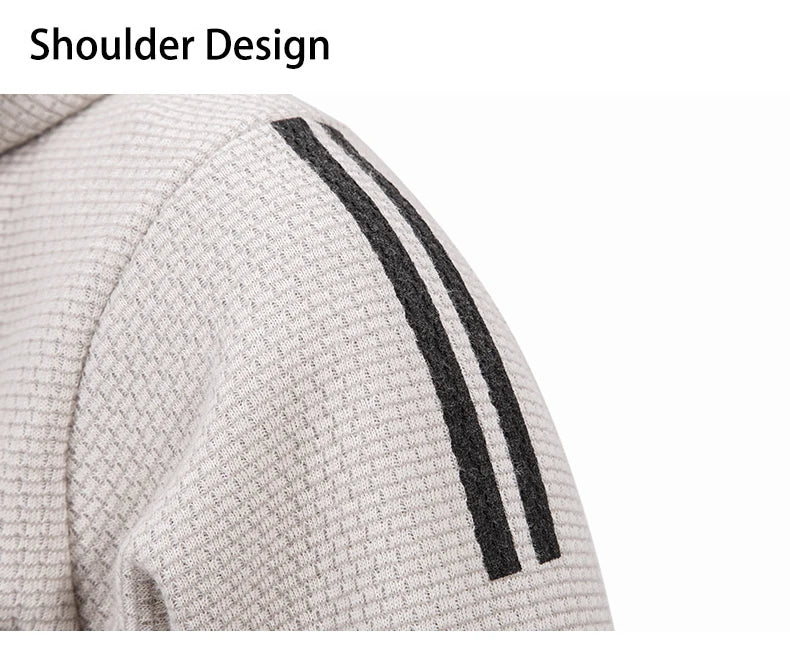 Winter men's sweater knit sweater jacket, men's cardigan hooded Slim padded sweater.