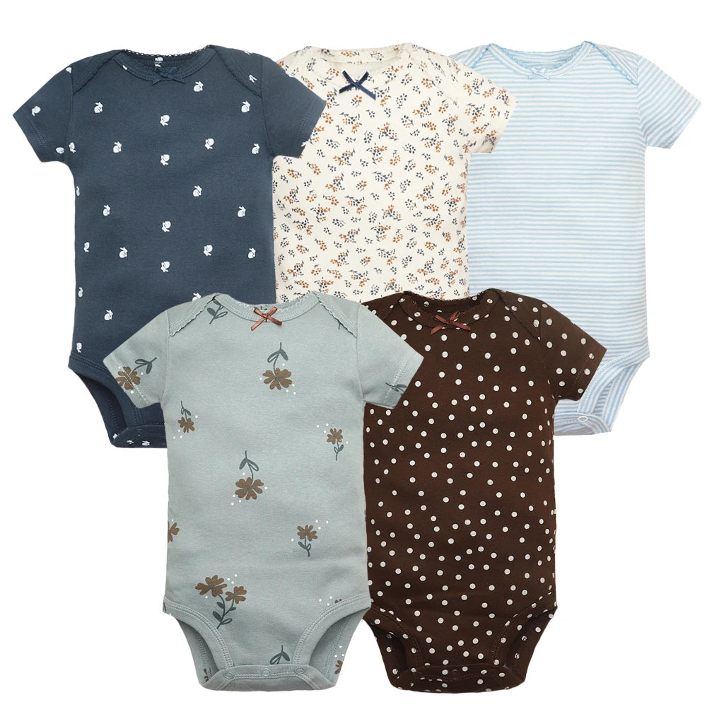 5 stück Unisex Baby Bodys Mode Körper Anzüge Kurzarm Neugeborenen Overall Cartoon Baby Junge Mädchen Kleidung Set Sommer.