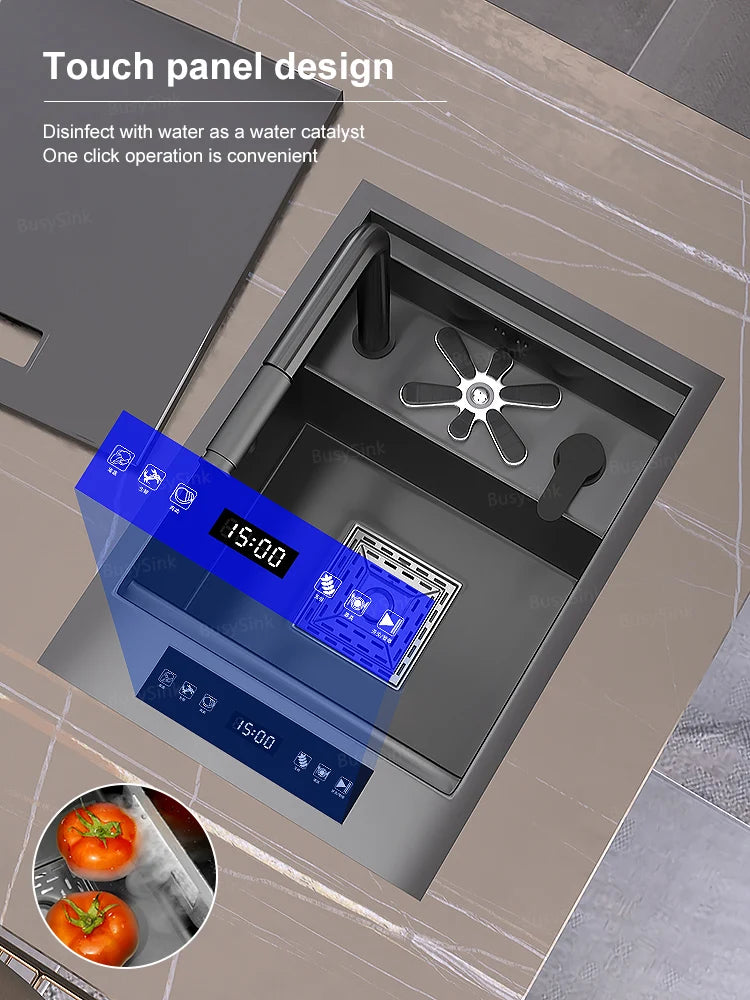 Water Catalyst Cup Cleaning Sink Hidden Single Slot Mini Bar Sink Wash Basin With Cover Plate For Kitchen