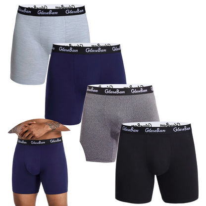 4 stücke Set Mid-Lange Boxer Shorts männer Unterwäsche Männliche Unterhose für Männer Homme Boxershorts Slips Weiche Höschen marke Sexy