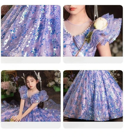 Elegante Mädchen Prinzessin Geburtstag Party Blumenmädchen Hochzeit Schönheit Kleid Kinder Leistung Weiß Rosa Tutu für formelle Anlässe.