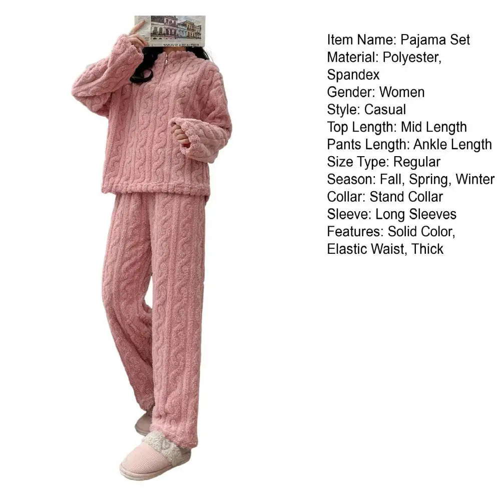 2-teiliges Set, verdickt, warm, modisch, Samt-Pyjama, Herbst-Winter, gepolstert, Damen, lässig, elastisch, gestreift, bequem, Homewear.