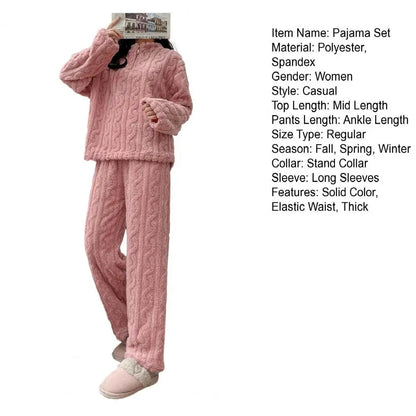 2-teiliges Set, verdickt, warm, modisch, Samt-Pyjama, Herbst-Winter, gepolstert, Damen, lässig, elastisch, gestreift, bequem, Homewear.