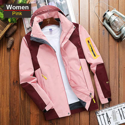 CHRLCK Men's Waterproof Hiking Jacket Women Windproof Windbreaker Breathable Camping Hunting Running Trekking Fishing Coats
