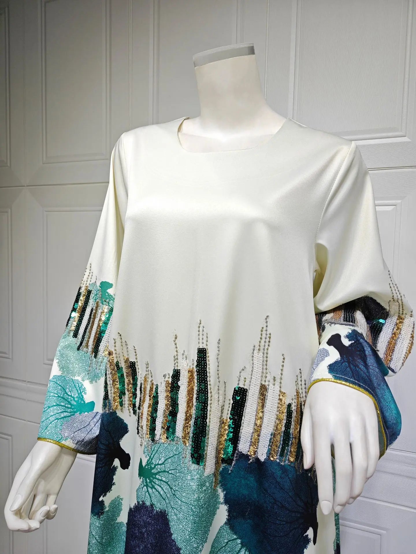 Uni Arab Saudi Printing Sequins Long Dresses Galabia Muslim Eid Women Abayas Islam Clothing Turkish African Kebaya 2025 New.